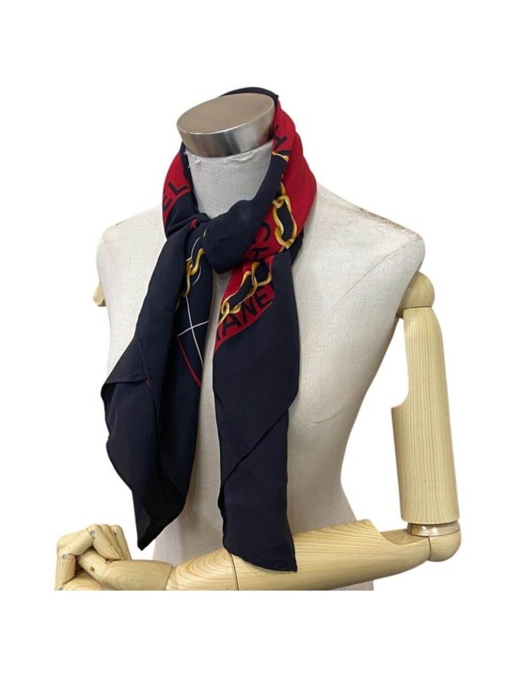 Chanel Bag Pattern Quilted Silk Scarf Black - Picture 8 of 8